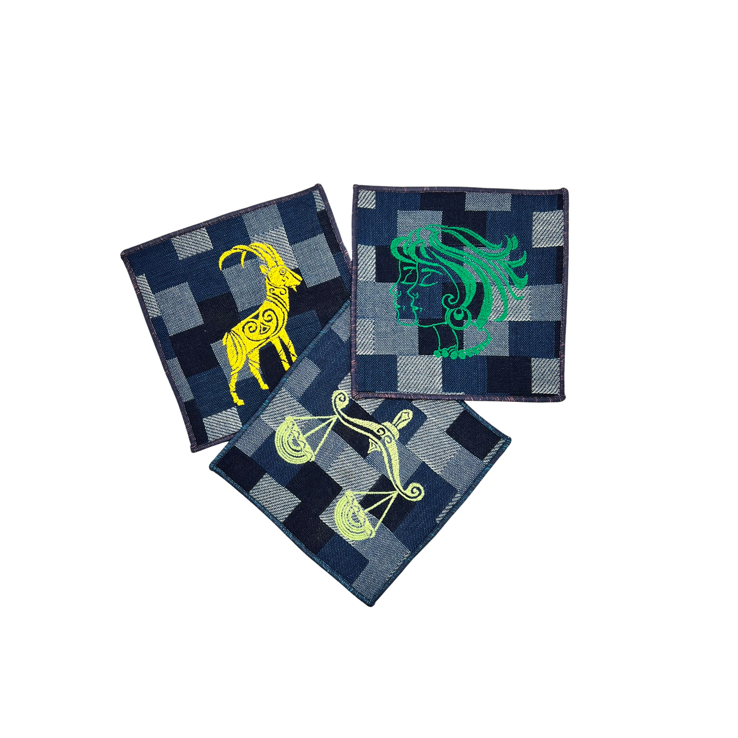 Zodiac Patchwork Cocktail Napkins - Set of 12