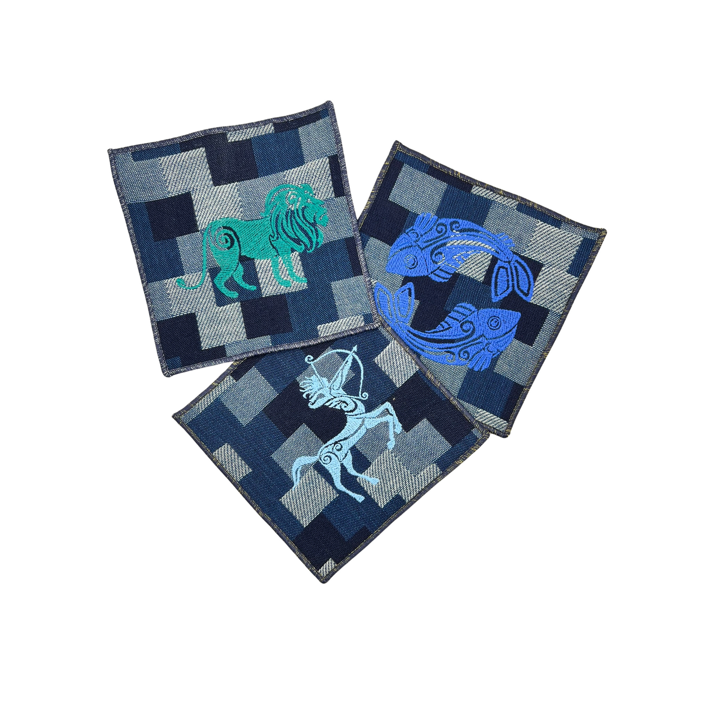 Zodiac Patchwork Cocktail Napkins - Set of 12