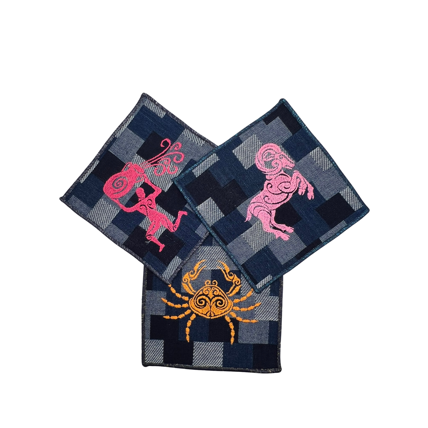 Zodiac Patchwork Cocktail Napkins - Set of 12