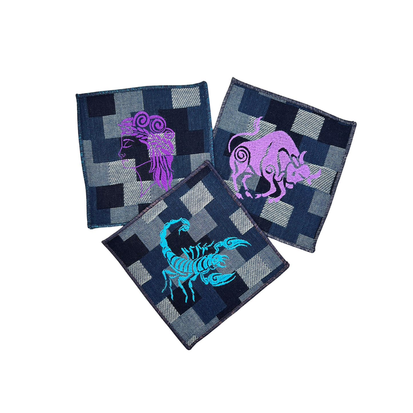 Zodiac Patchwork Cocktail Napkins - Set of 12