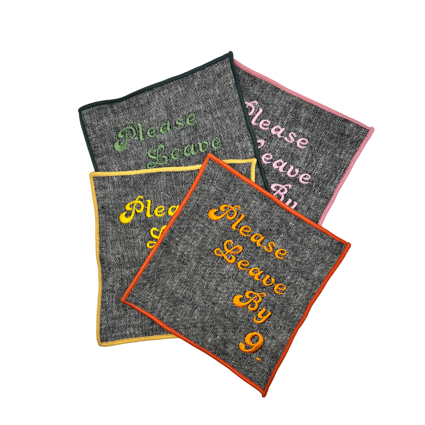 Please Leave By 9 Cocktail Napkins - Set of 4