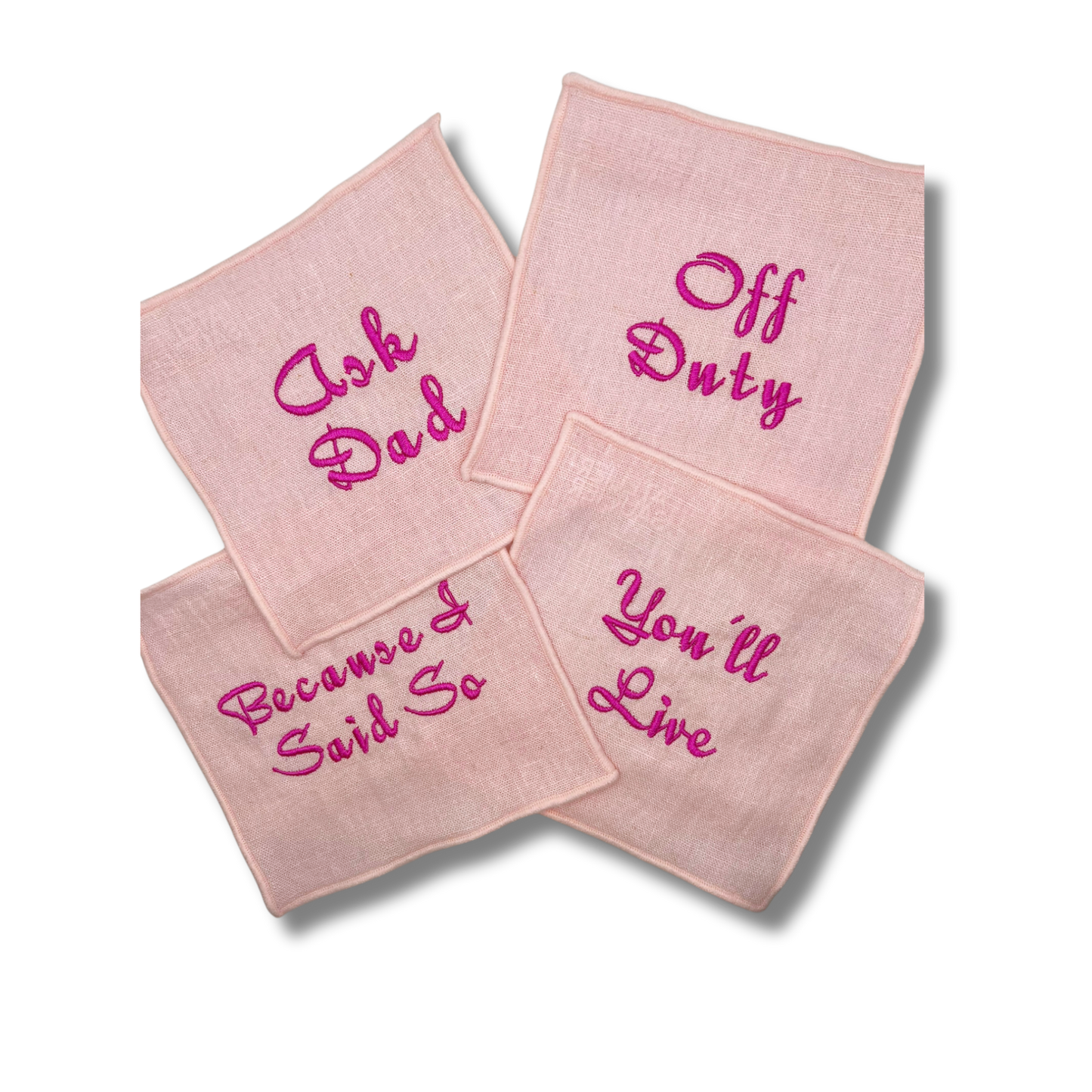 "Off Duty" Cocktail Napkins Bundle - Set of 4