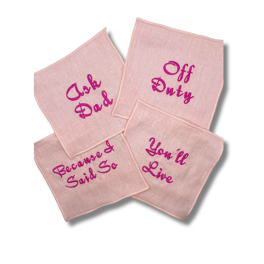 "Off Duty" Cocktail Napkins Bundle - Set of 4