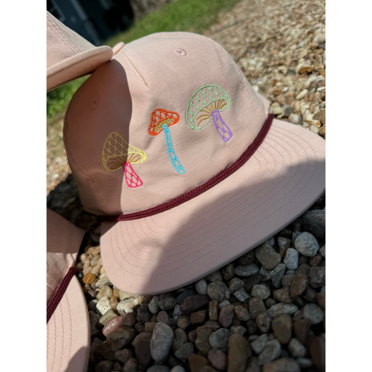 Pink Flat Brim Mushroom Hat