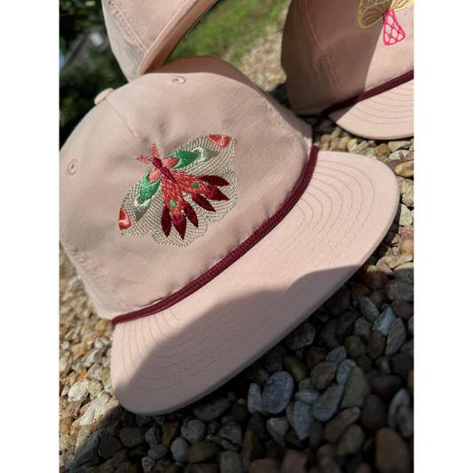 Pink Flat Brim Moth Hat