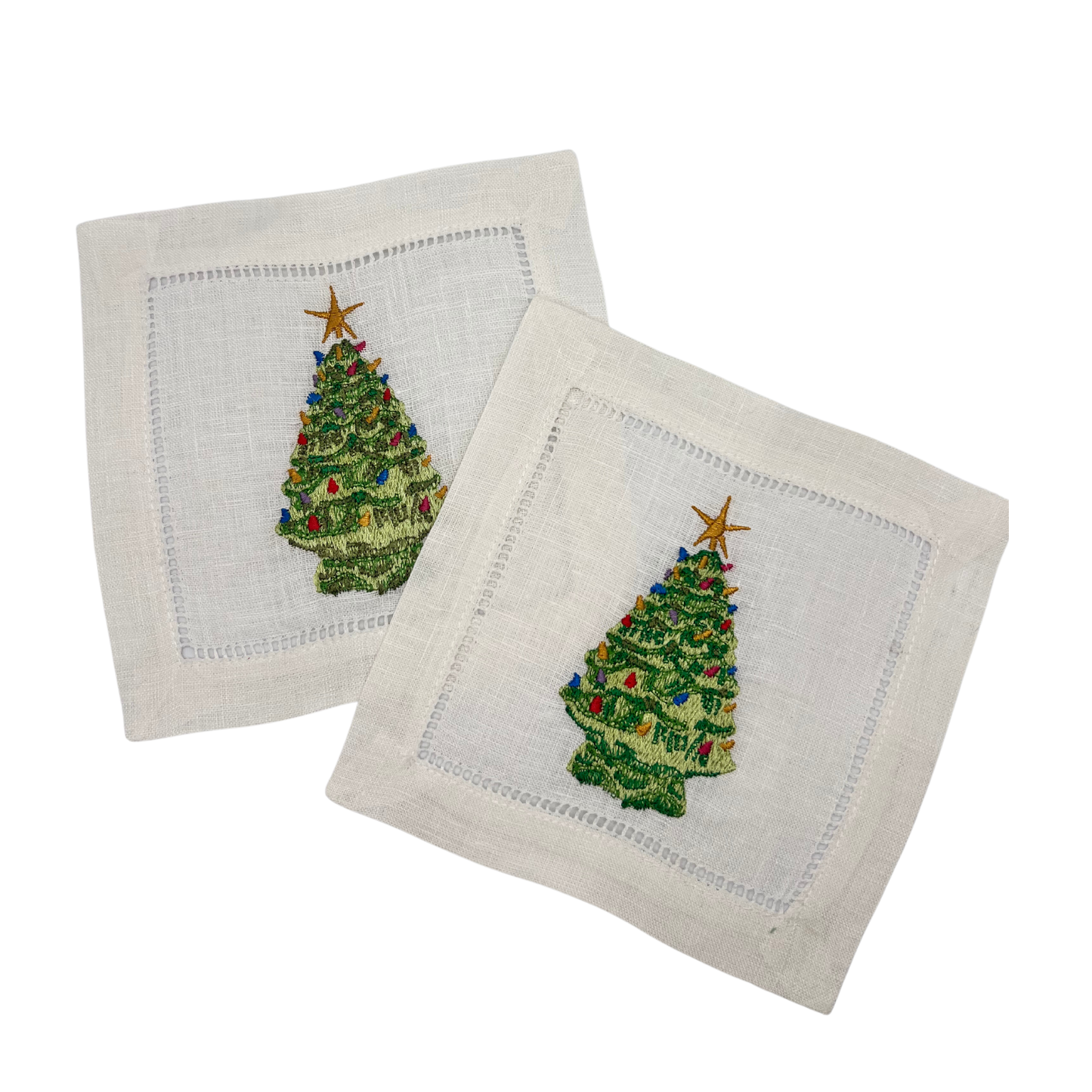 Green Christmas Tree Cocktail Napkin - Set of 4