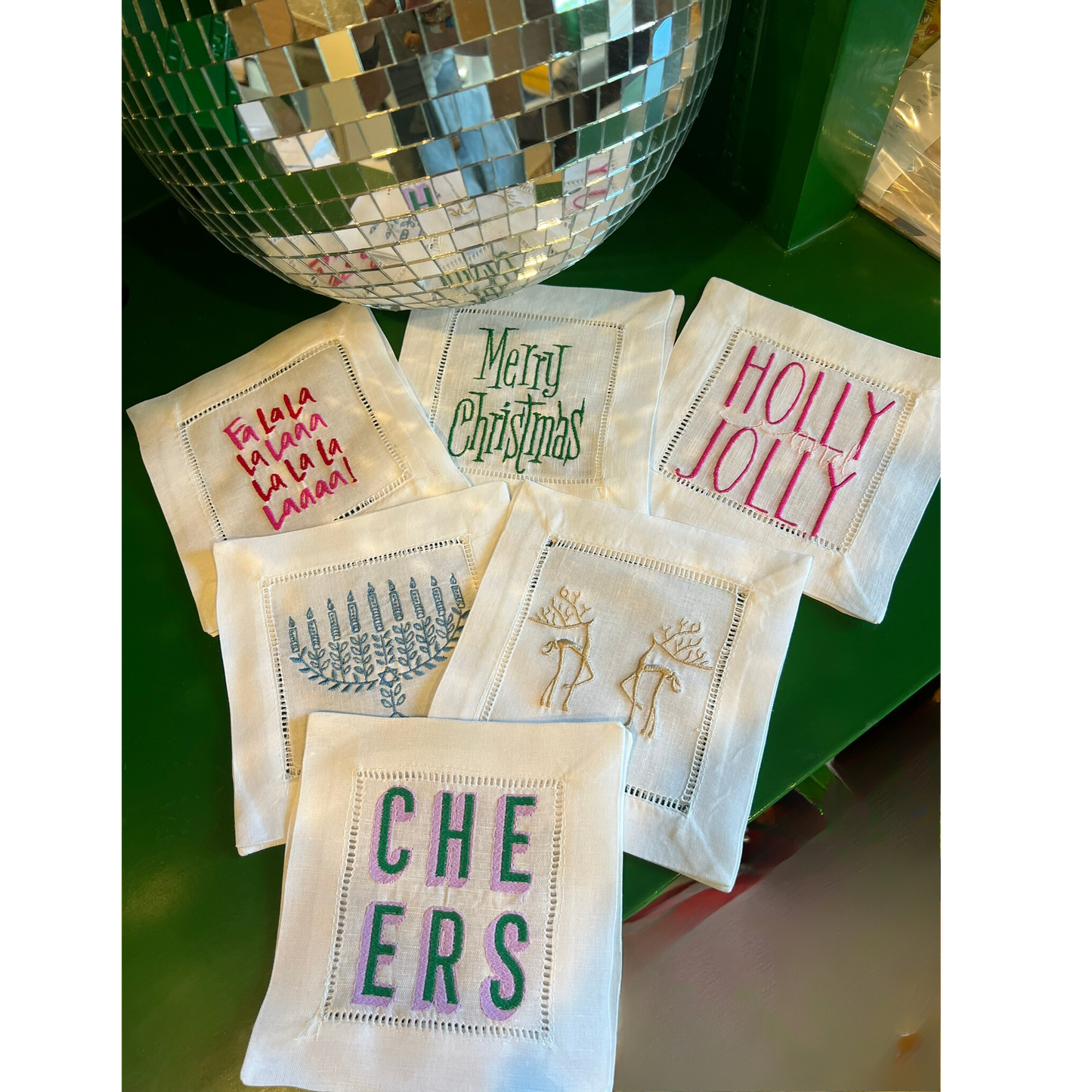 Reindeer Pair Cocktail Napkins - Set of 4