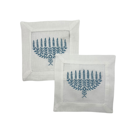 Menorah Cocktail Napkins - Set of 4