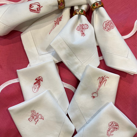 Veggie Dinner Napkins - Set of 12